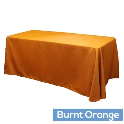 90" x 132" Rectangular Oblong 200 GSM Polyester Tablecloth - Burnt Orange