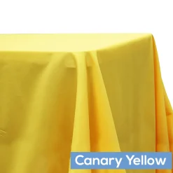 90" x 132" Rectangular Oblong 200 GSM Polyester Tablecloth - Canary Yellow