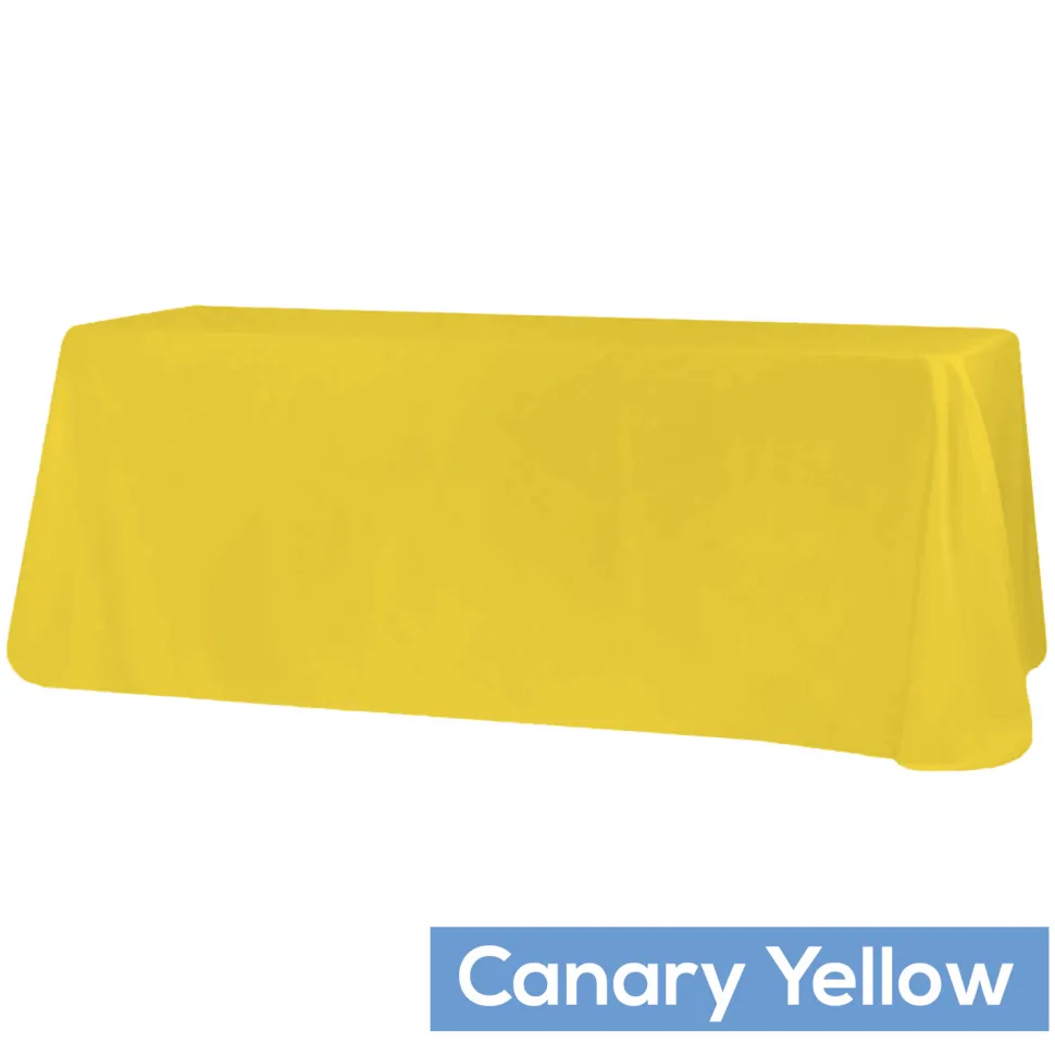 90" x 132" Rectangular Oblong 200 GSM Polyester Tablecloth - Canary Yellow