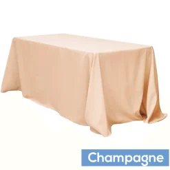 90" x 132" Rectangular Oblong 200 GSM Polyester Tablecloth - Champagne