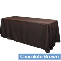 90" x 132" Rectangular Oblong 200 GSM Polyester Tablecloth - Chocolate Brown