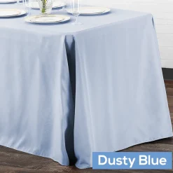 90" x 132" Rectangular Oblong 200 GSM Polyester Tablecloth - Dusty Blue
