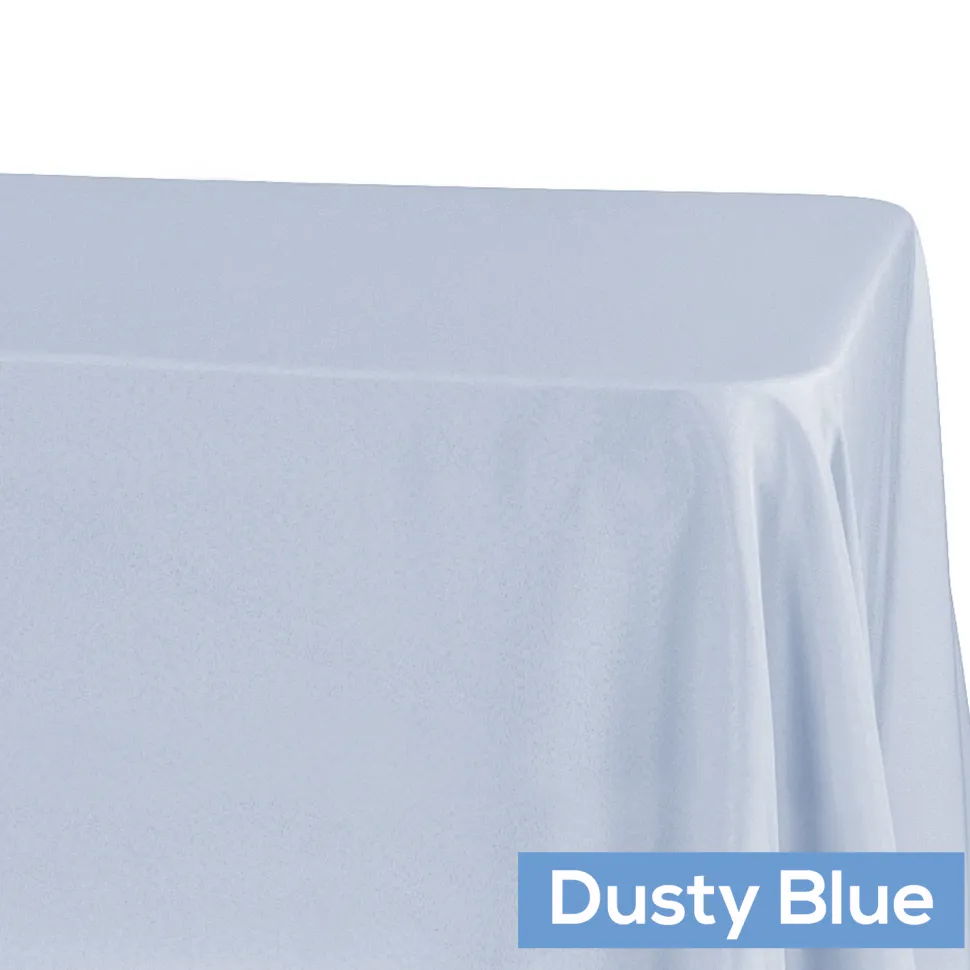 90" x 132" Rectangular Oblong 200 GSM Polyester Tablecloth - Dusty Blue