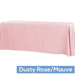 90" x 132" Rectangular Oblong 200 GSM Polyester Tablecloth - Dusty Rose/Mauve