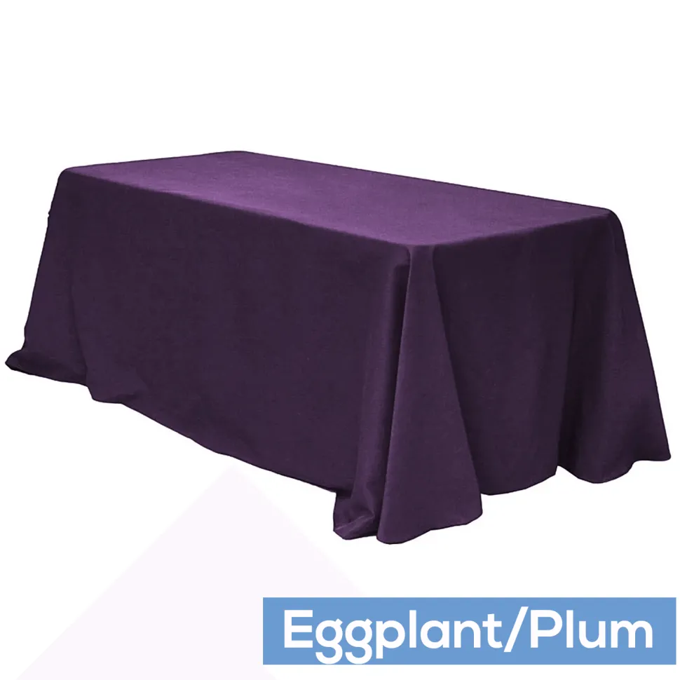 90" x 132" Rectangular Oblong 200 GSM Polyester Tablecloth - Eggplant/Plum