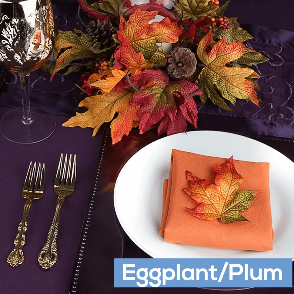 90" x 132" Rectangular Oblong 200 GSM Polyester Tablecloth - Eggplant/Plum