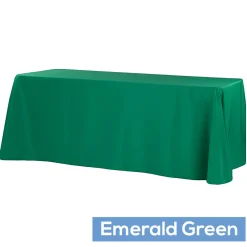 90" x 132" Rectangular Oblong 200 GSM Polyester Tablecloth - Emerald Green