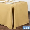 90" x 132" Rectangular Oblong 200 GSM Polyester Tablecloth - Gold