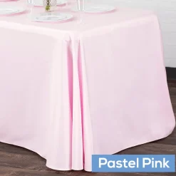 90" x 132" Rectangular Oblong 200 GSM Polyester Tablecloth - Pastel Pink