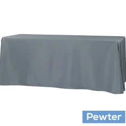 90" x 132" Rectangular Oblong 200 GSM Polyester Tablecloth - Pewter