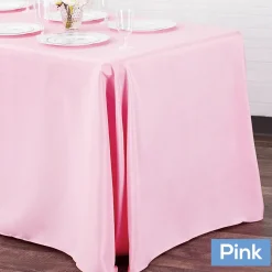 90" x 132" Rectangular Oblong 200 GSM Polyester Tablecloth - Pink