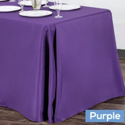 90" x 132" Rectangular Oblong 200 GSM Polyester Tablecloth - Purple