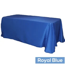 90" x 132" Rectangular Oblong 200 GSM Polyester Tablecloth - Royal Blue