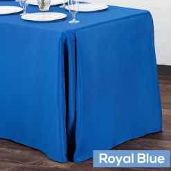 90" x 132" Rectangular Oblong 200 GSM Polyester Tablecloth - Royal Blue