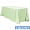 90" x 132" Rectangular Oblong 200 GSM Polyester Tablecloth - Sage Green