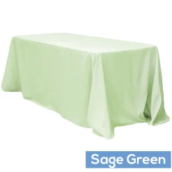 90" x 132" Rectangular Oblong 200 GSM Polyester Tablecloth - Sage Green