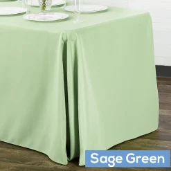 90" x 132" Rectangular Oblong 200 GSM Polyester Tablecloth - Sage Green