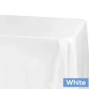 90" x 132" Rectangular Oblong 200 GSM Polyester Tablecloth - White
