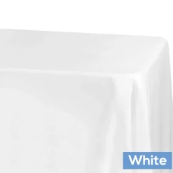 90" x 132" Rectangular Oblong 200 GSM Polyester Tablecloth - White