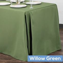 90" x 132" Rectangular Oblong 200 GSM Polyester Tablecloth - Willow Green