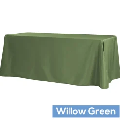 90" x 132" Rectangular Oblong 200 GSM Polyester Tablecloth - Willow Green