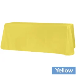 90" x 132" Rectangular Oblong 200 GSM Polyester Tablecloth - Yellow