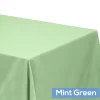 90" x 132" Rectangular Oblong 200 GSM Polyester Tablecloth - Mint Green