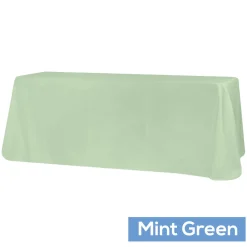 90" x 132" Rectangular Oblong 200 GSM Polyester Tablecloth - Mint Green
