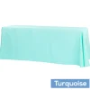 90" x 132" Rectangular Oblong 200 GSM Polyester Tablecloth - Turquoise