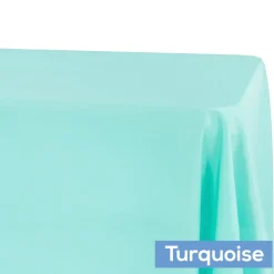 90" x 132" Rectangular Oblong 200 GSM Polyester Tablecloth - Turquoise