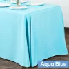 90" x 132" Rectangular Oblong 200 GSM Polyester Tablecloth - Aqua Blue