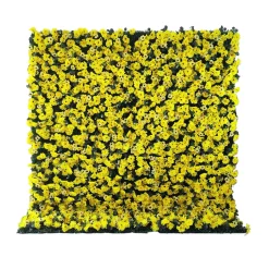 Yellow Mixed Florals & Greenery - Curtain Style Floral Wall - Easy Install! Select Size
